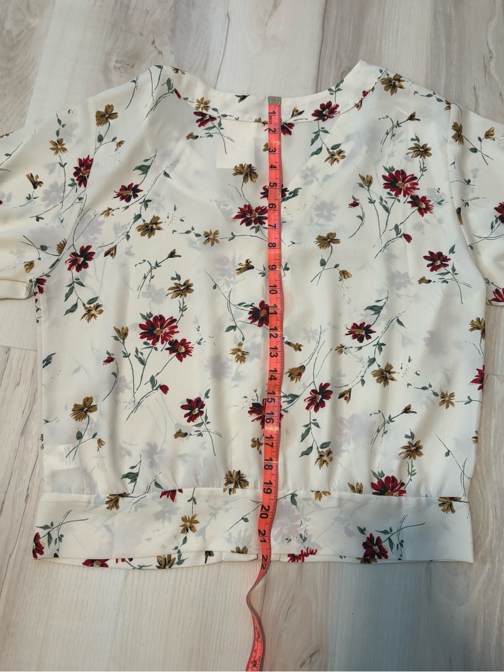 Sienna Sky Cream Button-Front Floral Blouse with Burgundy Accents - Picture 7 of 7